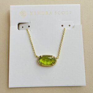 Kendra Scott Elisa Peridot Green Gold Pendant Necklace